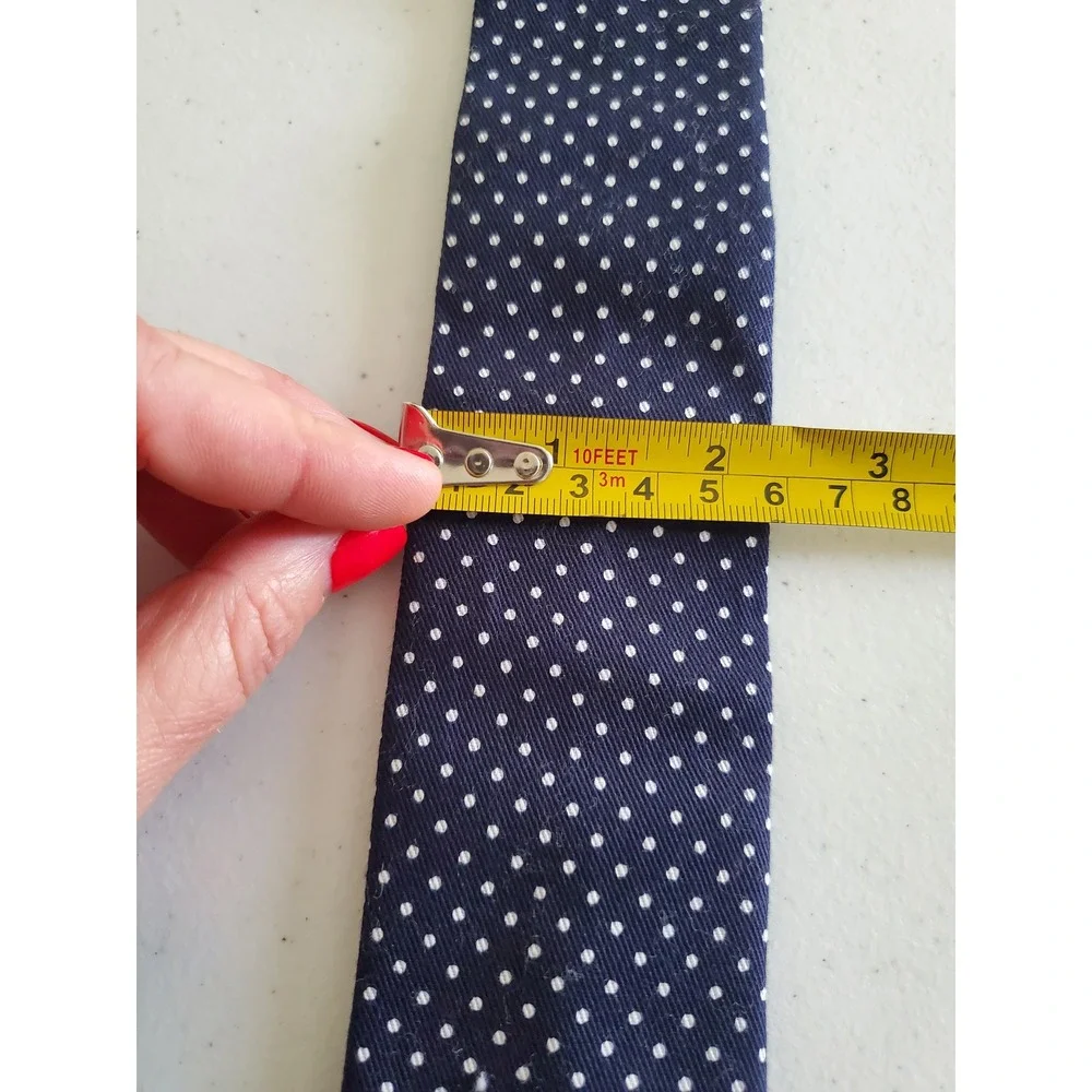 New Everlane Mens Navy Polka Dot‎ Cotton Tie Handmade in New York